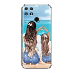 Чехол с печатью для Realme NARZO 30A - (Мама с ребенком) (AlphaPrint) (Мама с доченькой)