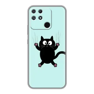 Чехол с принтом для Realme NARZO 30A (AlphaPrint) Модные коты (Падающий кот)