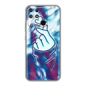 Чехол с принтом для Realme NARZO 30A (AlphaPrint - Знак сердечка) (Радужное сердце)