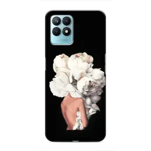 Чехлы (ART) Цветы на Realme NARZO 50 (VPrint) (Білі квіти)