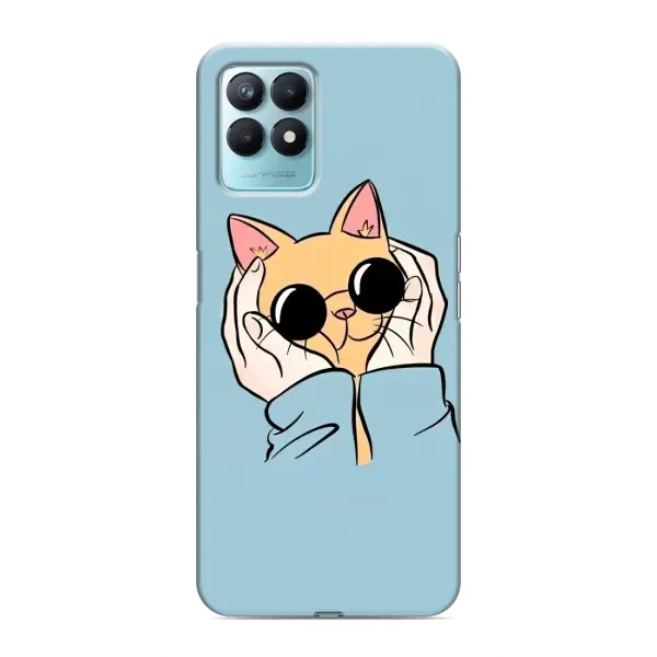 Чехол с принтом «Котик в очках» для Realme NARZO 50