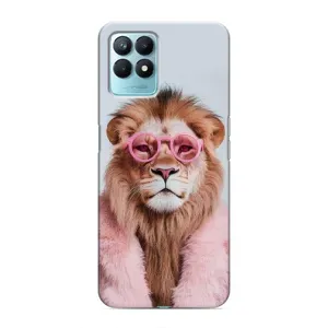 Чохол з принтом стильні тварини для RealMe NARZO 50 (Лев в окулярах)