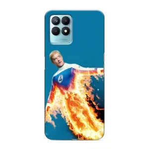 Чехол с принтом Фантастическая четверка для Realme NARZO 50 (Человек-факел в огне)