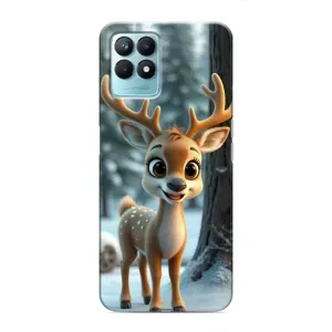 Яскравий чохол для Realme NARZO 50 з Зимові Оленята (Оленятко в лісі)