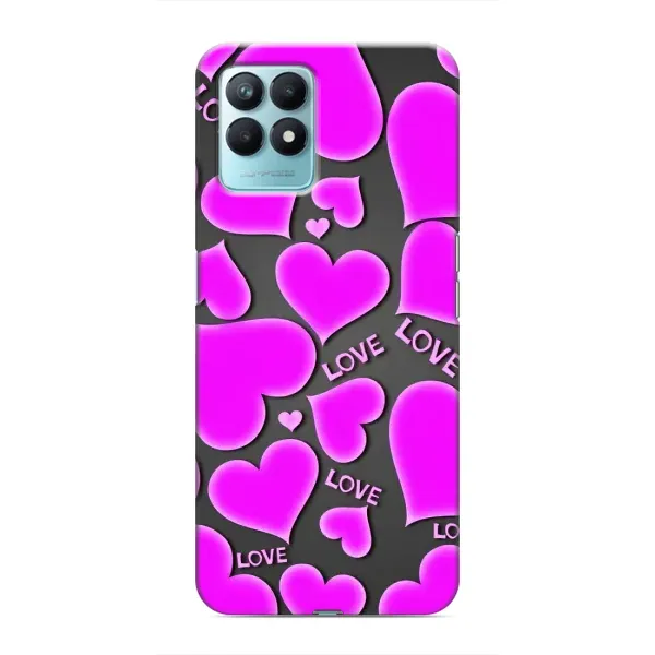 Чехол с принтом «Pink hearts» для Realme NARZO 50