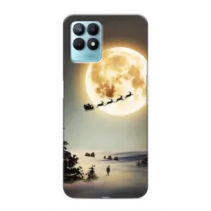 Новорічні, Святкові Чохли для Realme NARZO 50 - 2024 год (Санта на місяці)