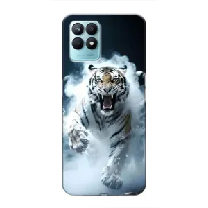 Чохол з картинкою 'Хижаки' для Realme NARZO 50 (Білий тигр у диму)
