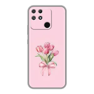 Чохол з розовим принтом для Realme NARZO 50A (Букет квітів)