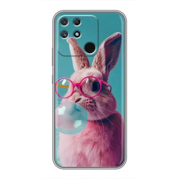 Чехол с принтом «Кролик в очках» для Realme NARZO 50A