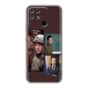 Чохол для Realme NARZO 50A (AlphaPrint - с принтом Зеленського) (Президент)