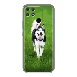 Чехол с Хаски для Realme NARZO 50A - (AlphaPrint) (Радостный Хаски)