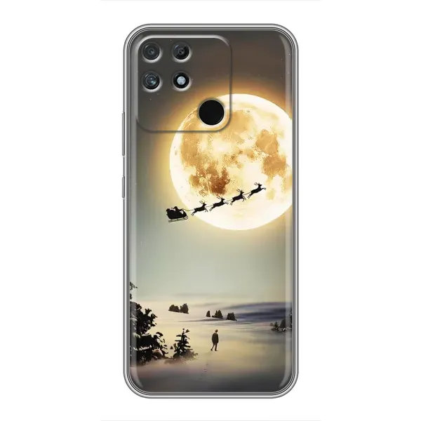 Чехол с принтом «Санта на луне» для Realme NARZO 50A