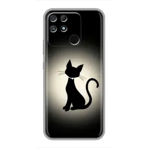 Чехол с принтом для Realme NARZO 50A (AlphaPrint) Модные коты (Силуэт котика)