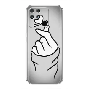 Чехол с принтом для Realme NARZO 50A (AlphaPrint - Знак сердечка) (Значок Love)