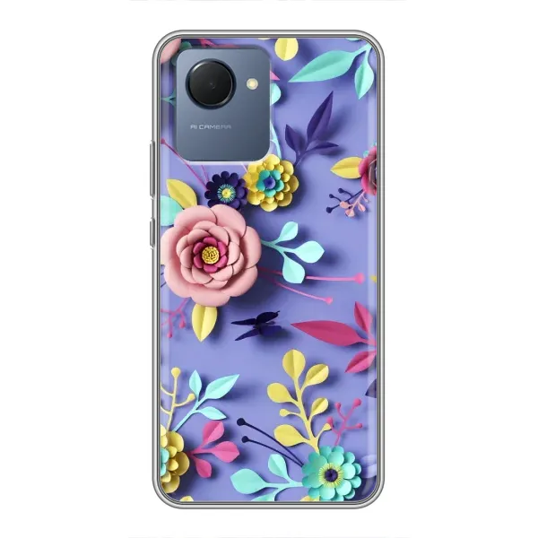 Чехол с принтом «Цветочный дизайн» для Realme NARZO 50i Prime