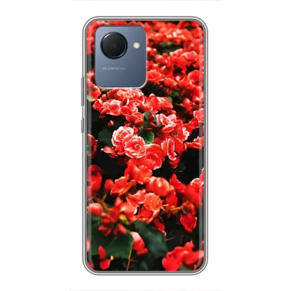 Чехол с принтом «Цветы красные» для Realme NARZO 50i Prime