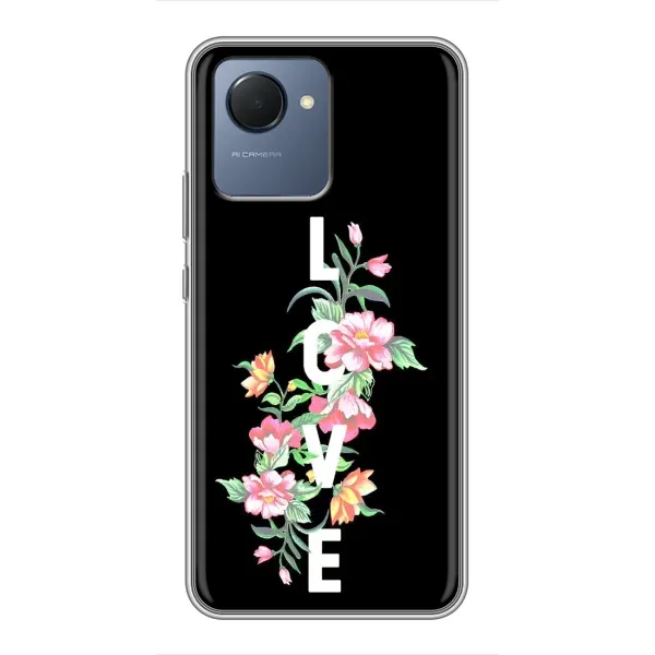 Чехол с принтом «Цветы LOVE» для Realme NARZO 50i Prime