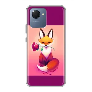 Чехлы с картинкой Лисички для Realme NARZO 50i Prime (VPrint) (Лисичка с розочкой)