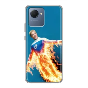 Чохол з принтом Фантастична четвірка для Realme NARZO 50i Prime (Людина-факел у вогні)