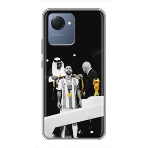 Чехлы для Realme NARZO 50i Prime (Leo чемпион) (AlphaPrint) (Месси в накидке)