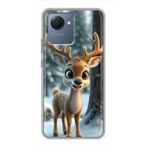 Яскравий чохол для Realme NARZO 50i Prime з Зимові Оленята (Оленятко в лісі)