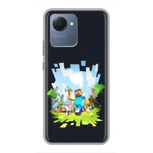 Чохол Майнкрафт на Realme NARZO 50i Prime (AlphaPrint) Minecraft (персонажі Minecraft)