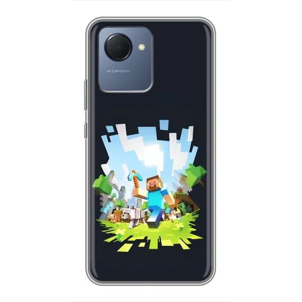Чехол с принтом «персонажи Minecraft» для Realme NARZO 50i Prime Чехол с принтом «персонажи Minecraft» для Realme NARZO 50i Prime