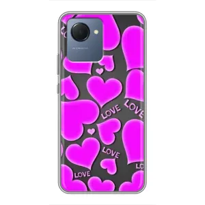 Чехлы для любимой на Реалми Нарзо 50i Прайм (VPrint) (Pink hearts)