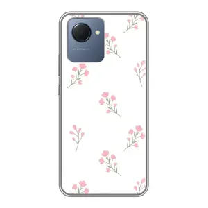 Чохол з розовим принтом для Realme NARZO 50i Prime (Рожеві квіти)
