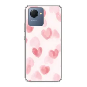 Чохол з розовим принтом для Realme NARZO 50i Prime (Рожеві сердечки)