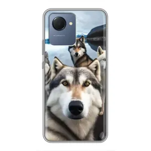 Чохол з Хаскі Realme NARZO 50i Prime - (AlphaPrint) (Селфі Хаскі)
