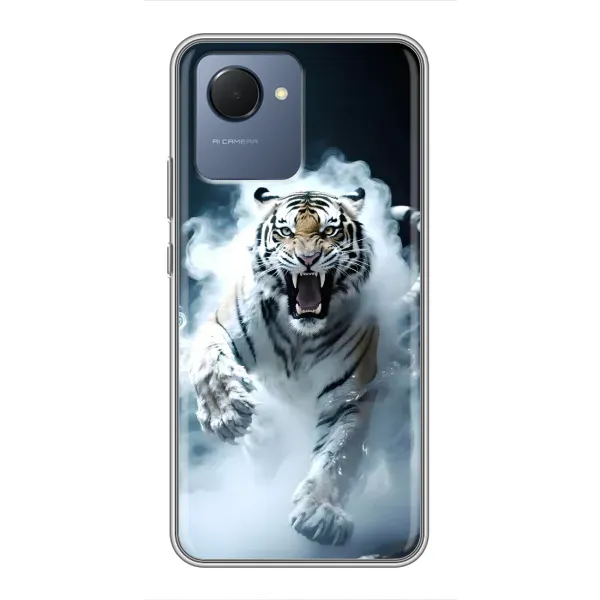 Чехол с принтом «Белый тигр в дыму» для Realme NARZO 50i Prime