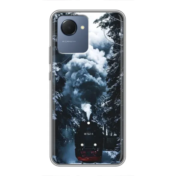 Чехол с принтом «Зимний поезд» для Realme NARZO 50i Prime Чехол с принтом «Зимний поезд» для Realme NARZO 50i Prime