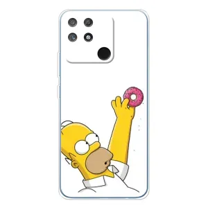 Чехол с Симпсонами для Realme NARZO 80 Lite 4G (VPrint) (Гомер с пончиком)