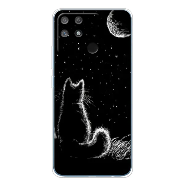 Чехол с принтом «Котик и луна» для Realme NARZO 80 Lite 4G