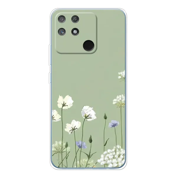 Чехол с принтом «Цветы на зеленом» для Realme NARZO 80 Lite 4G