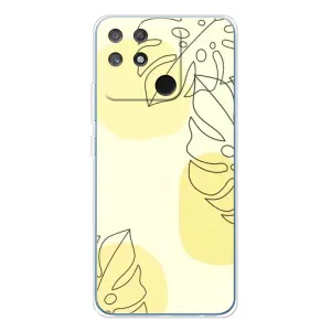 Силиконовый чехол с принтом в цветах на Realme NARZO 80 Lite 4G (Желтая монстера арт)