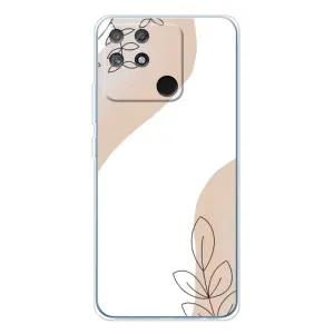Силиконовый чехол с принтом в цветах на Realme NARZO 80 Lite 4G (Нюдовая веточка абстракция)