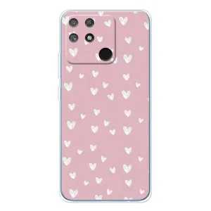 Чехол с розовым рисунком для Realme NARZO 80 Lite 4G (Сердечки на розовом)