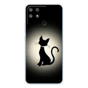 Чехол с принтом для Realme NARZO 80 Lite 4G (AlphaPrint) Модные коты (Силуэт котика)