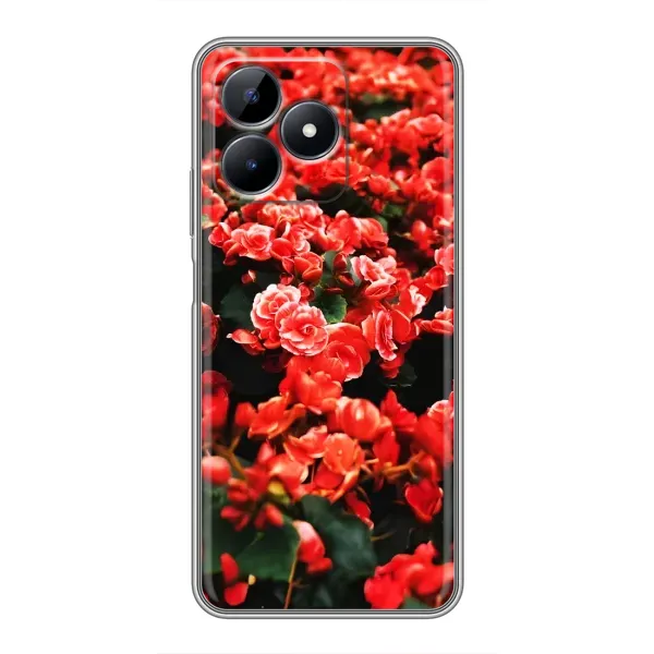 Чехол с принтом «Цветы красные» для Realme Note 50 Чехол с принтом «Цветы красные» для Realme Note 50
