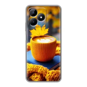 Чехол с уникальным дизайном «Осень с кофе» для Realme Note 50 (Кофе на желтом пледе)