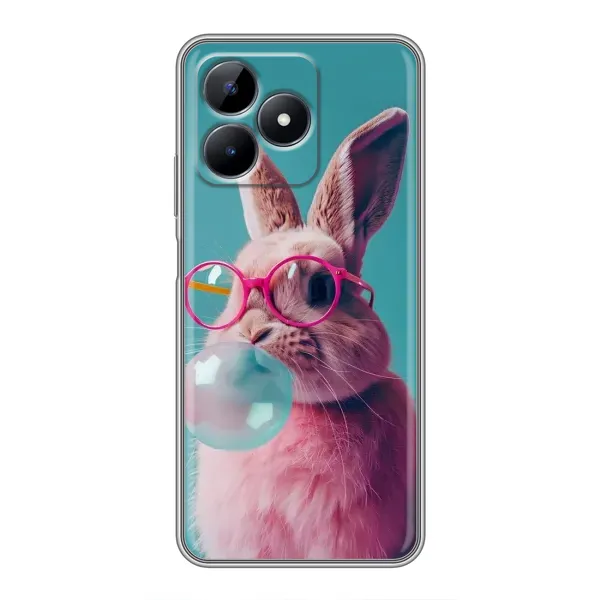 Чехол с принтом «Кролик в очках» для Realme Note 50