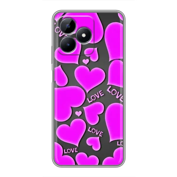 Чехол с принтом «Pink hearts» для Realme Note 50 Чехол с принтом «Pink hearts» для Realme Note 50