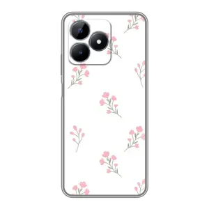 Чехол с розовым рисунком для Realme Note 50 (Розовые цветы)