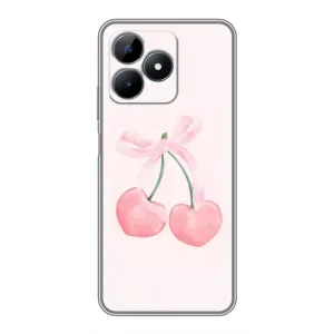 Чехол с розовым рисунком для Realme Note 50 (Розовые вишни)