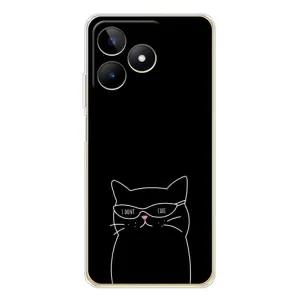 Чохол з малюнком кіт на Realme Note 60 (Байдужий кіт)