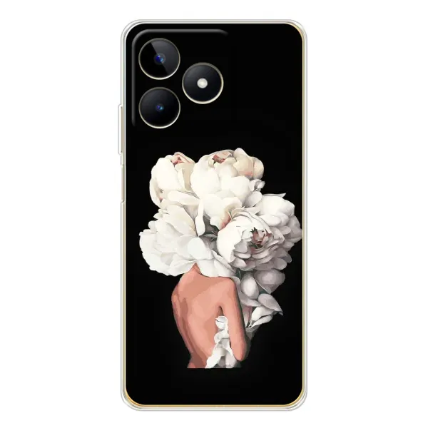 Чохол з принтом «Білі квіти» для Realme Note 60