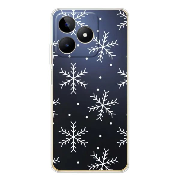 Чехол с принтом «Белые снежинки» для Realme Note 60