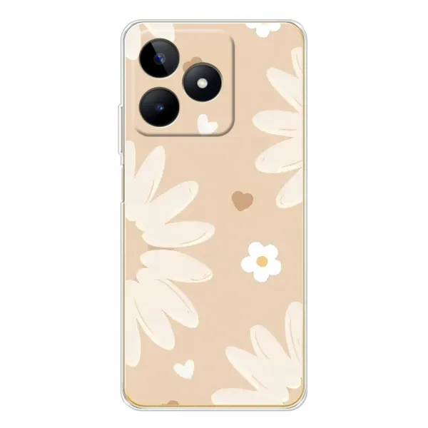 Чехол с принтом «Бежевые цветы» для Realme Note 60